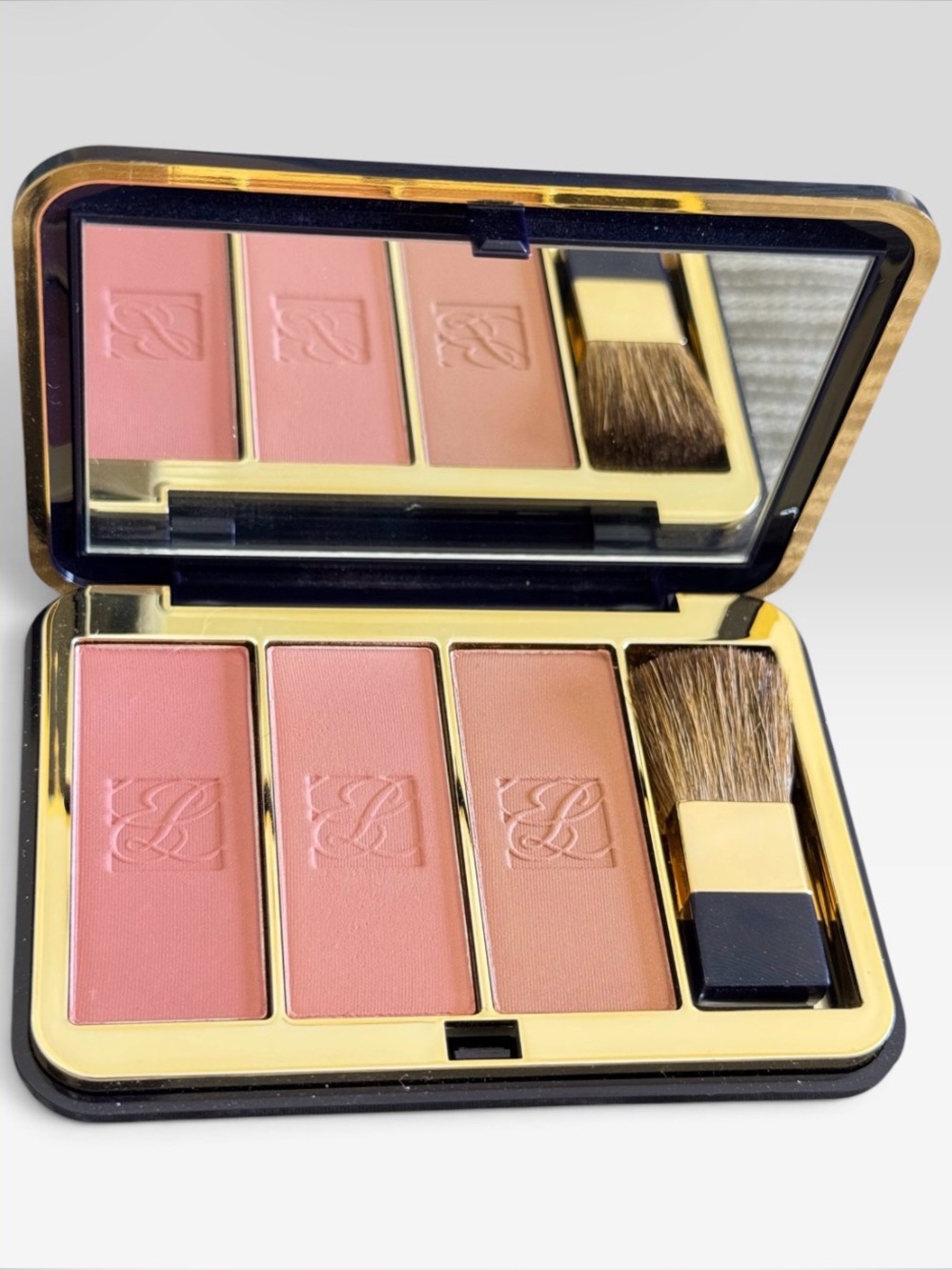 Estée Lauder Deluxe All-Over Face Compact!! Bronze Goddess Nude Rose Wood Blush